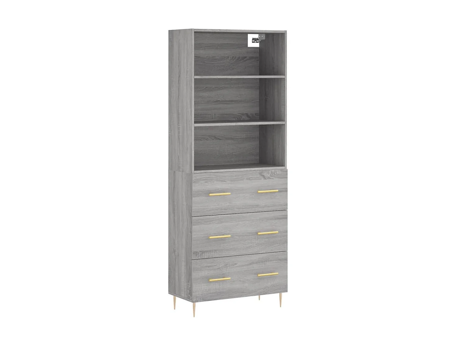 Buffet haut Sonoma gris 69,5x34x180 cm Bois d'ingénierie QWE83359