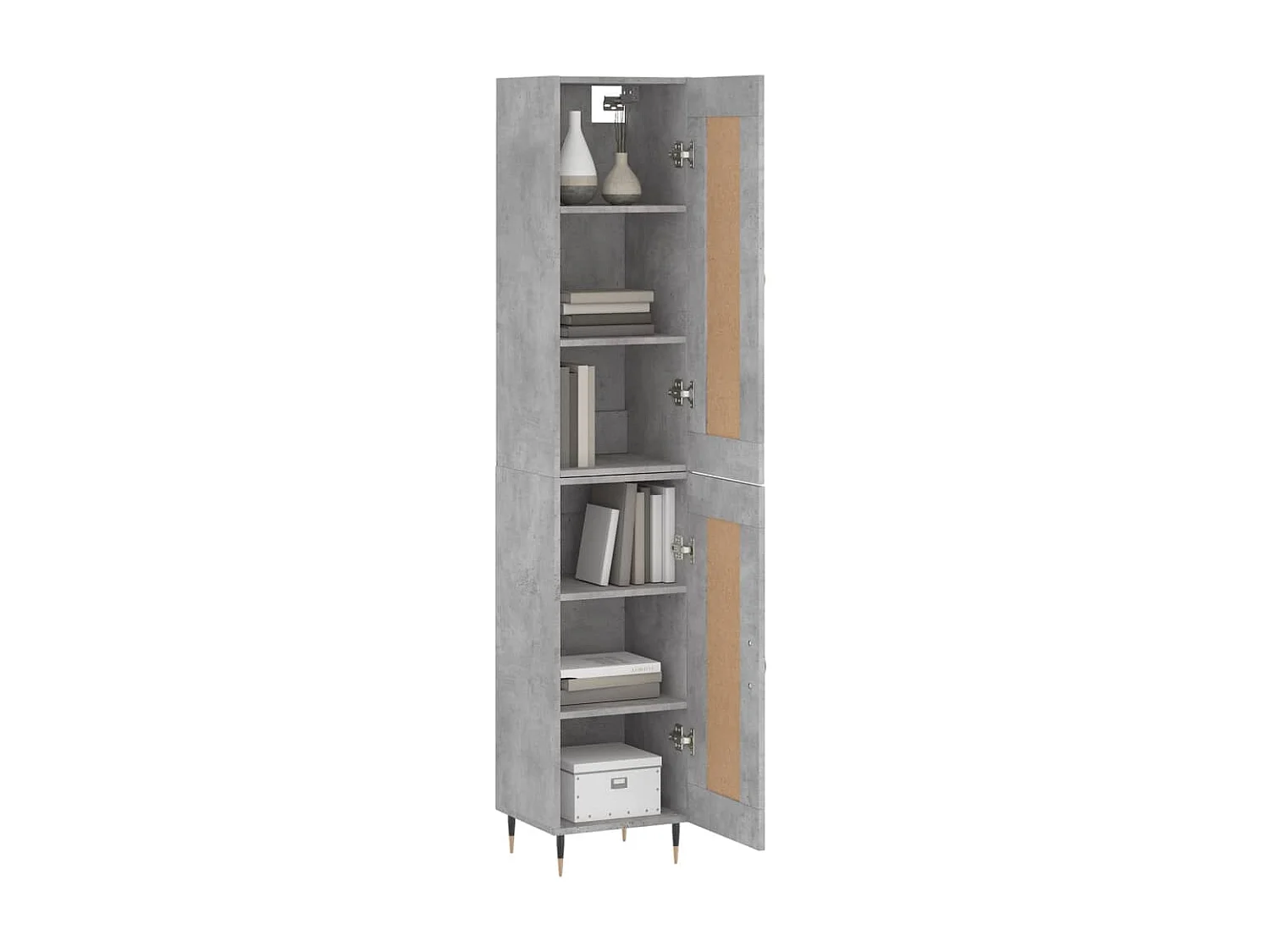 Highboard,Kommode Betongrau 34,5x34x180 cm Holzwerkstoff -gkd745267