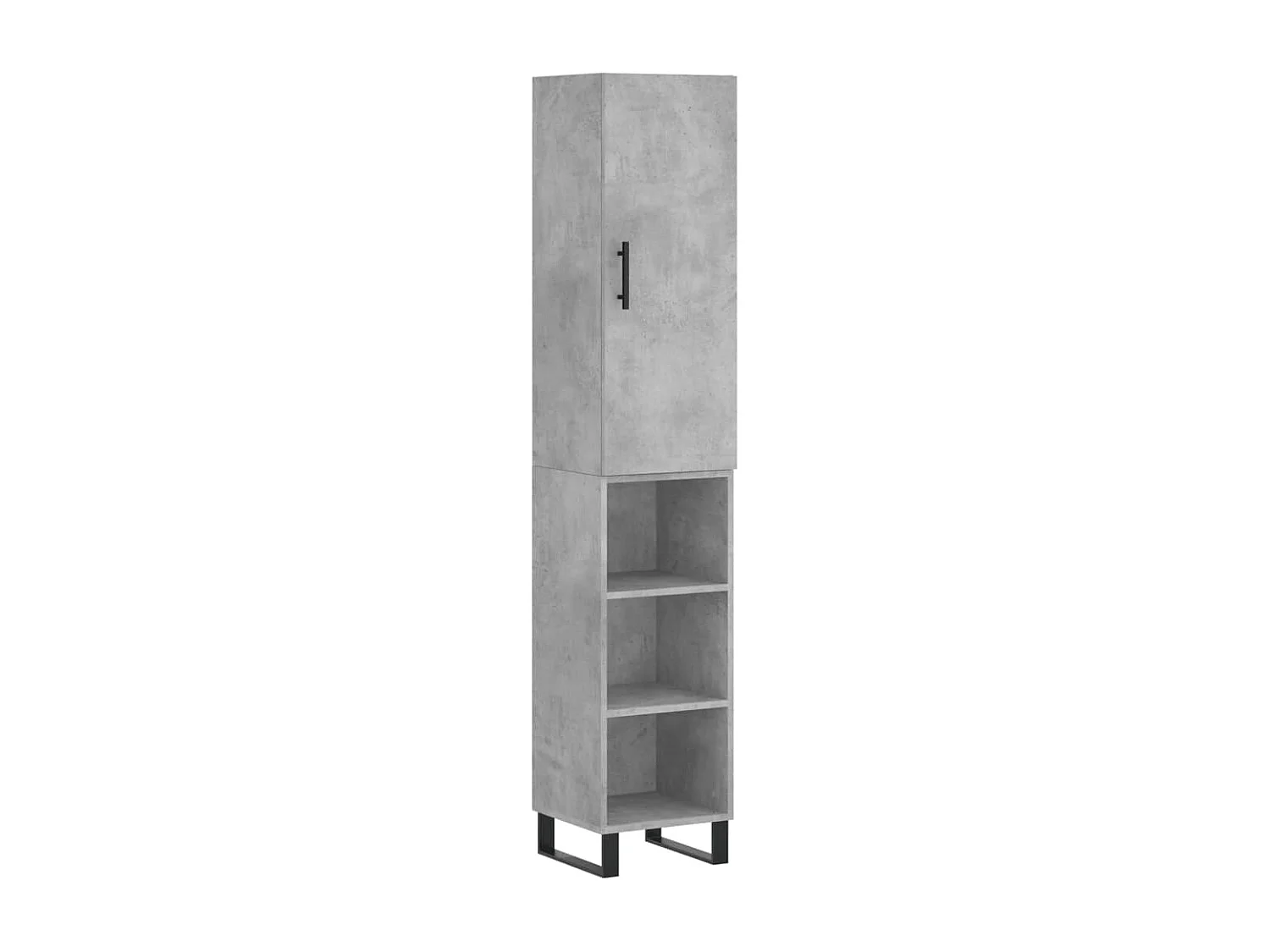 Buffet haut Gris béton 34,5x34x180 cm Bois d'ingénierie QWE66164