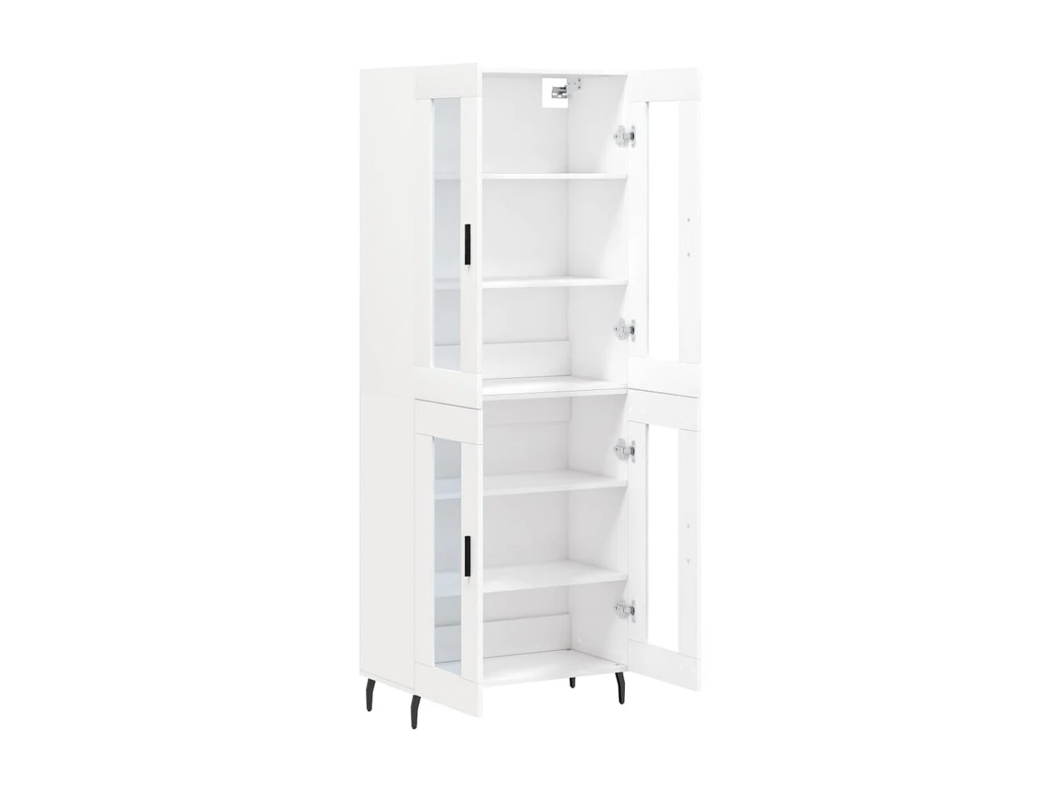 Buffet haut Blanc 69,5x34x180 cm Bois d'ingénierie QWE47694