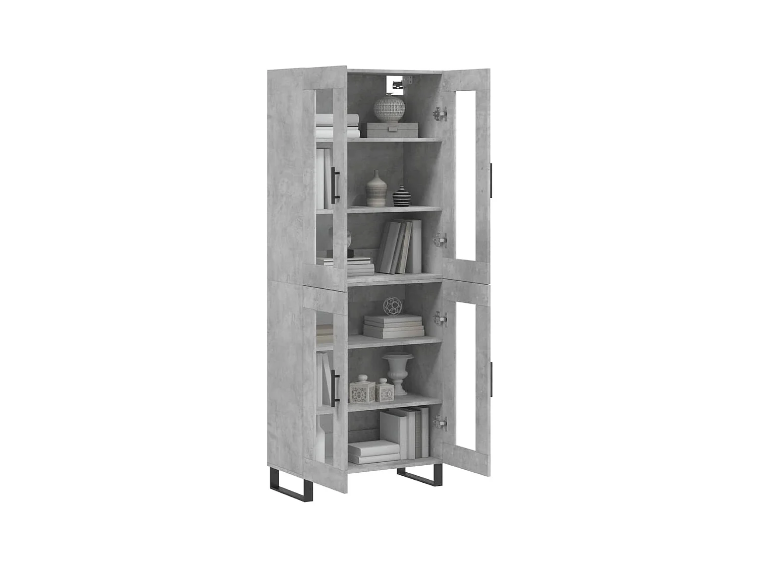 Highboard,Kommode Betongrau 69,5x34x180 cm Holzwerkstoff -gkd953430