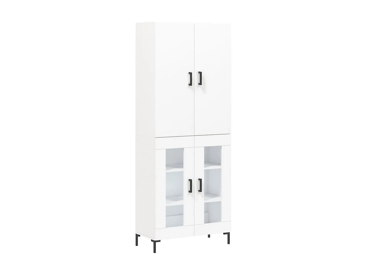 Buffet haut Blanc 69,5x34x180 cm Bois d'ingénierie QWE73136