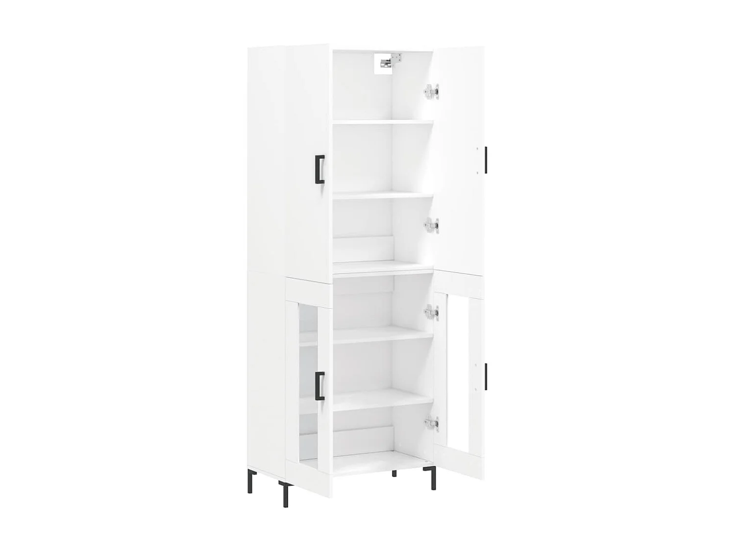 Buffet haut Blanc 69,5x34x180 cm Bois d'ingénierie QWE73136