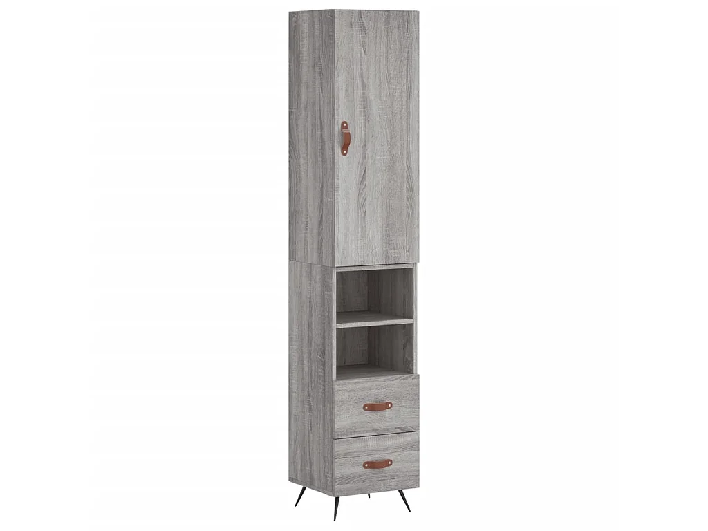 Buffet haut Sonoma gris 34,5x34x180 cm Bois d'ingénierie QWE77879