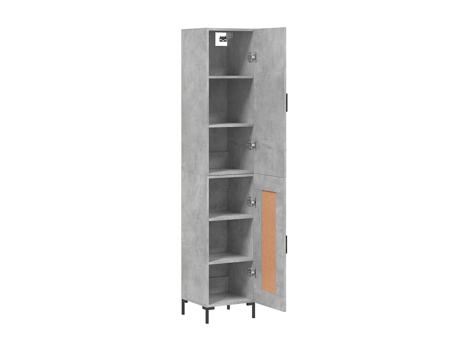 Buffet haut Gris béton 34,5x34x180 cm Bois d'ingénierie QWE83796