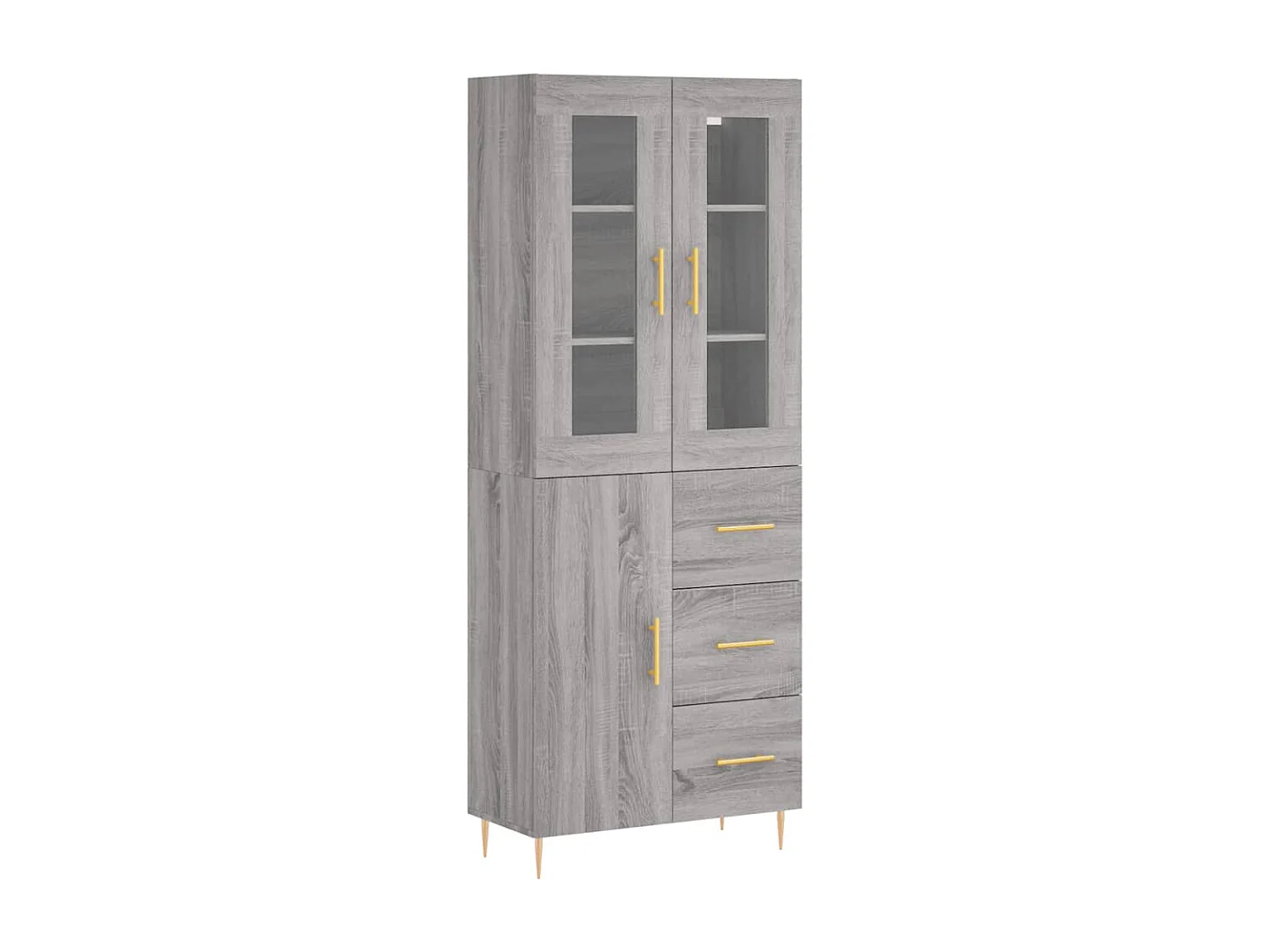 Buffet haut Sonoma gris 69,5x34x180 cm Bois d'ingénierie QWE32784