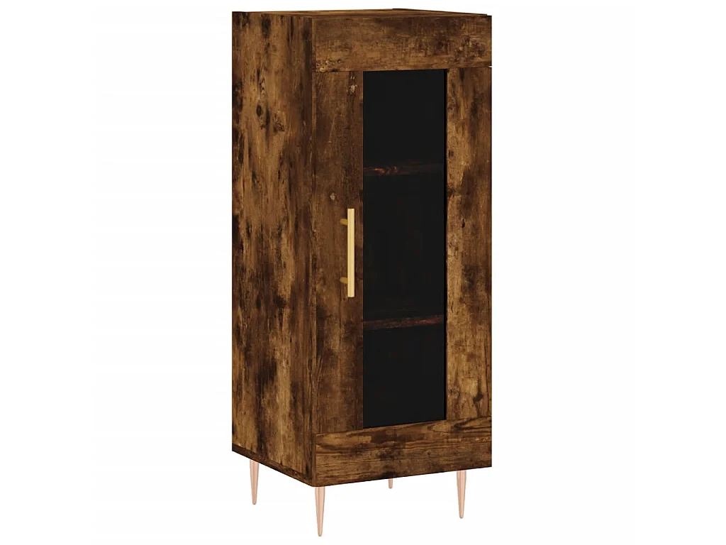 Buffet haut Chêne fumé 34,5x34x180 cm Bois d'ingénierie QWE24807