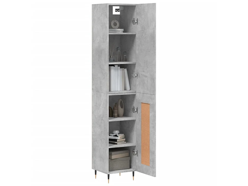 Highboard,Kommode Betongrau 34,5x34x180 cm Holzwerkstoff -gkd391148