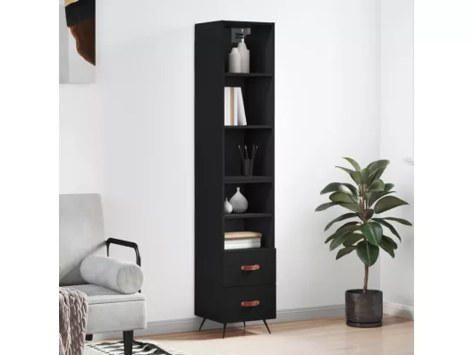 Kauf Unique Highboard,Kommode Schwarz 34,5x34x180 cm Holzwerkstoff -gkd339530