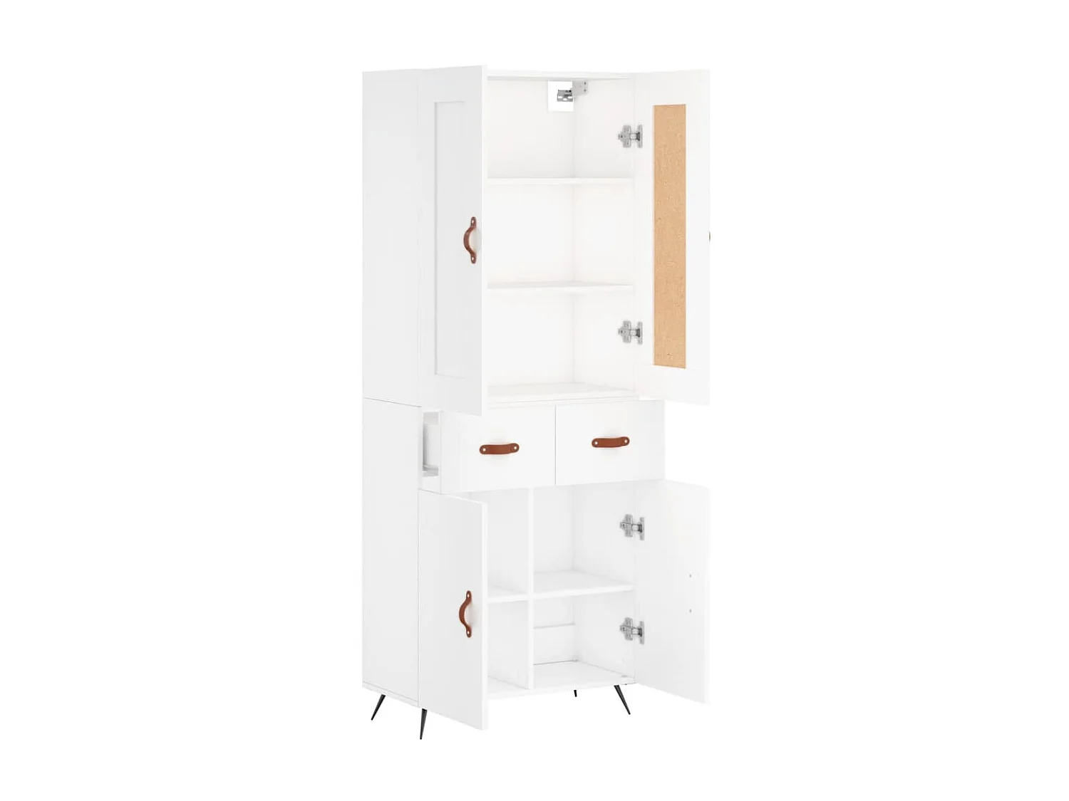 Highboard,Kommode Weiß 69,5x34x180 cm Holzwerkstoff -gkd127576