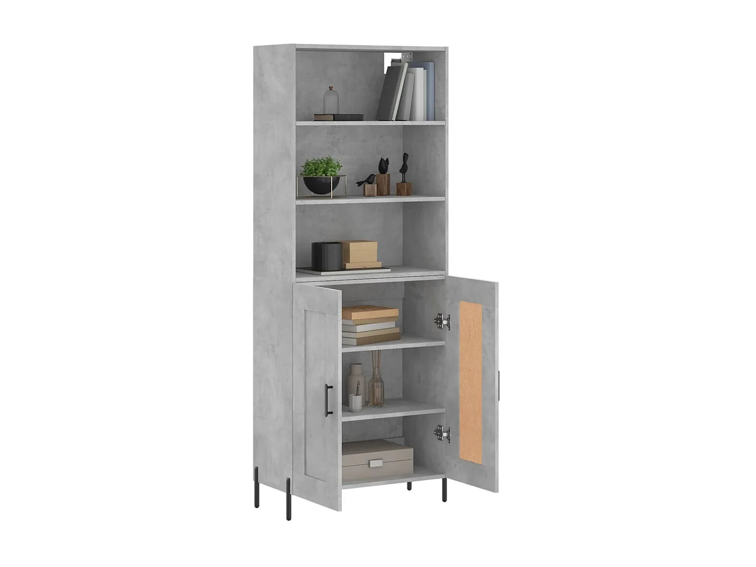 Highboard,Kommode Betongrau 69,5x34x180 cm Holzwerkstoff -gkd641323