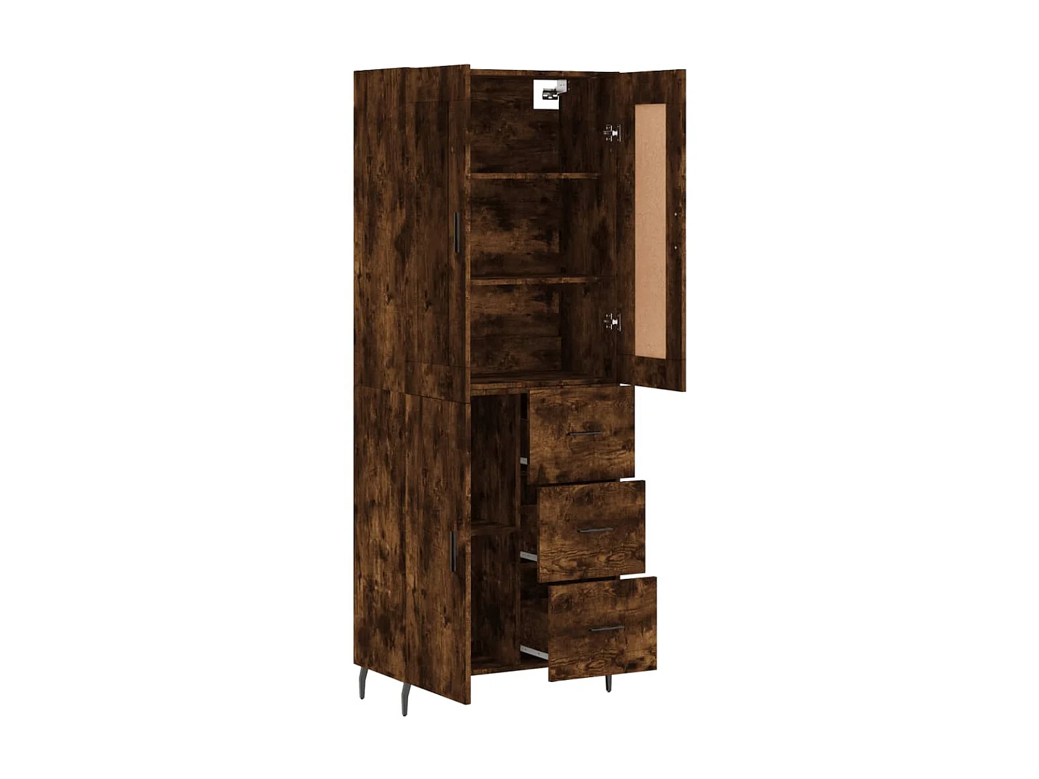Buffet haut Chêne fumé 69,5x34x180 cm Bois d'ingénierie QWE33514