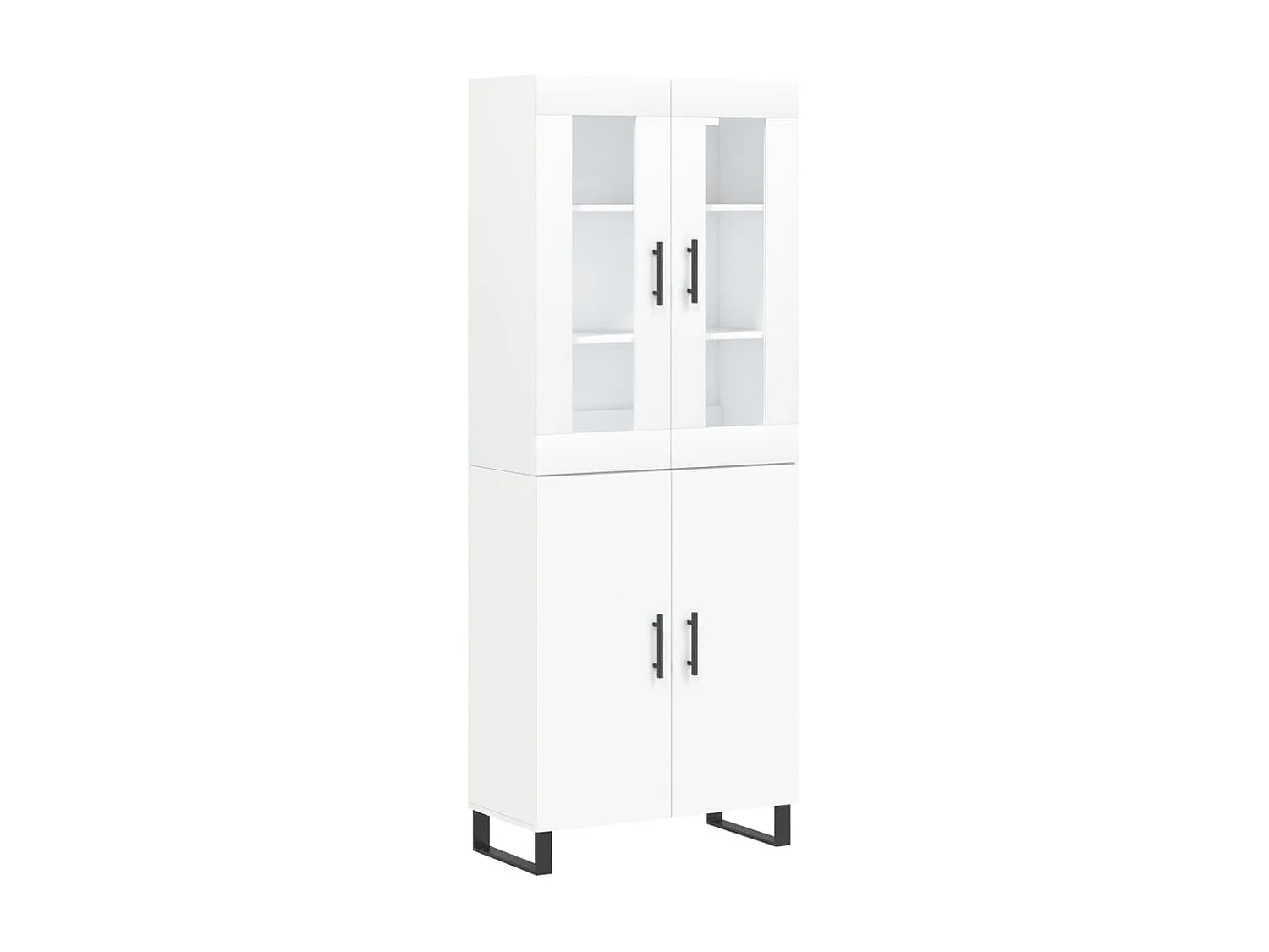 Buffet haut Blanc 69,5x34x180 cm Bois d'ingénierie QWE41010