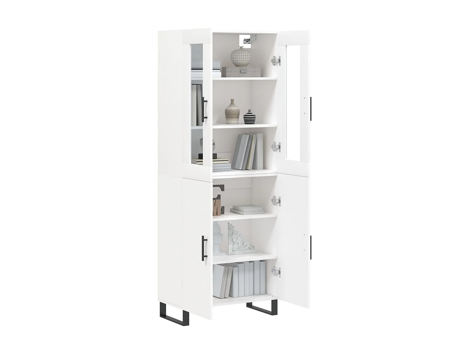 Buffet haut Blanc 69,5x34x180 cm Bois d'ingénierie QWE41010