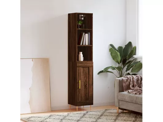 Kauf Unique Highboard,Kommode Braun Eichen-Optik 34,5x34x180 cm Holzwerkstoff -gkd467397