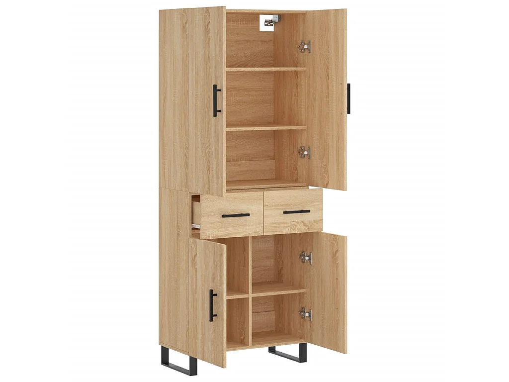 Buffet haut Chêne sonoma 69,5x34x180 cm Bois d'ingénierie QWE66450