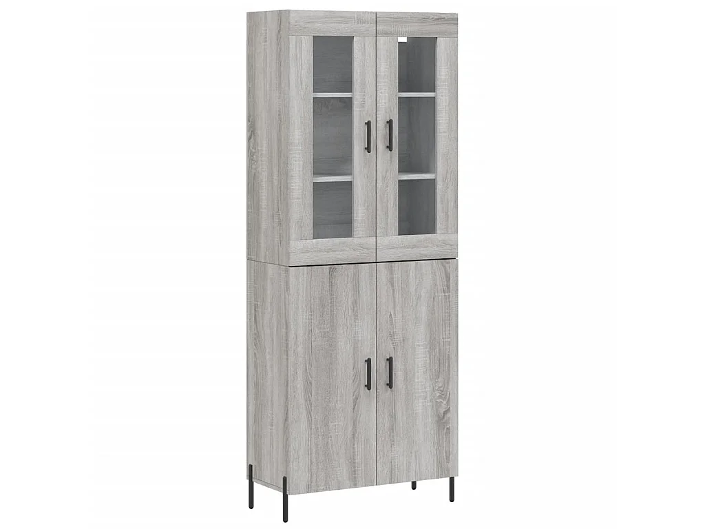 Highboard,Kommode Grau Sonoma 69,5x34x180 cm Holzwerkstoff -gkd545167