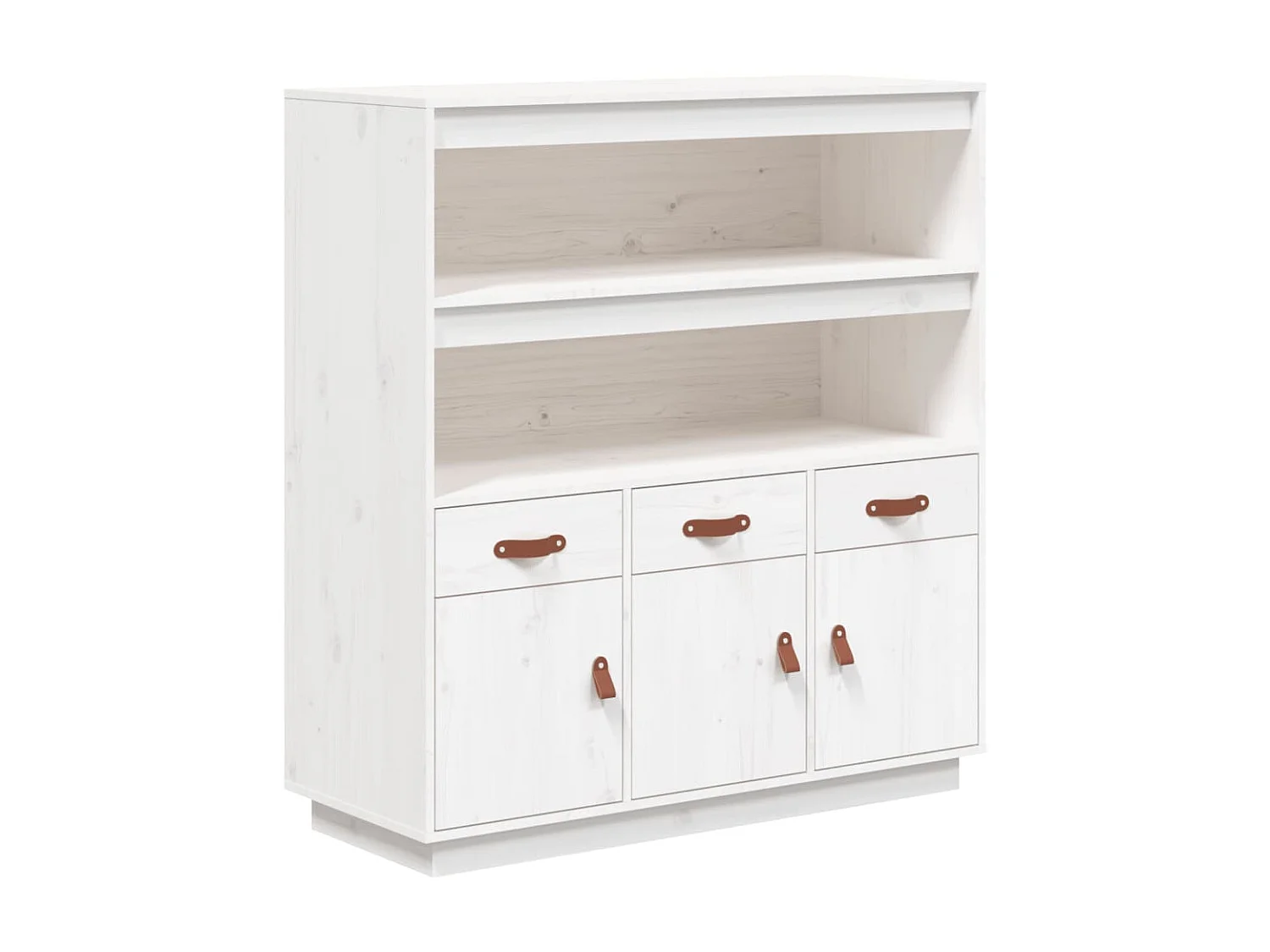 Highboard,Kommode Weiß 100x40x108,5 cm Massivholz Kiefer -gkd288813
