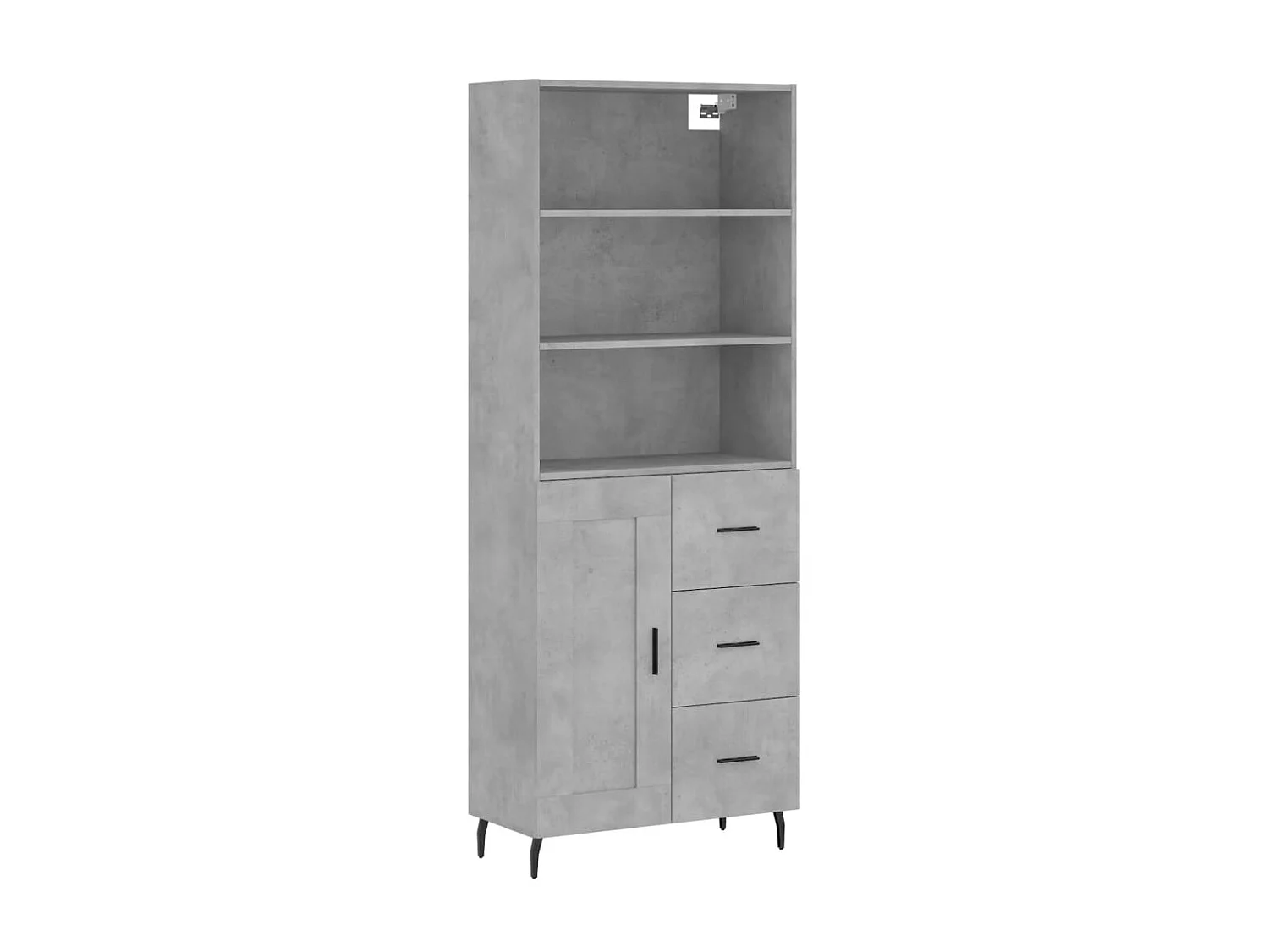 Buffet haut Gris béton 69,5x34x180 cm Bois d'ingénierie QWE97846