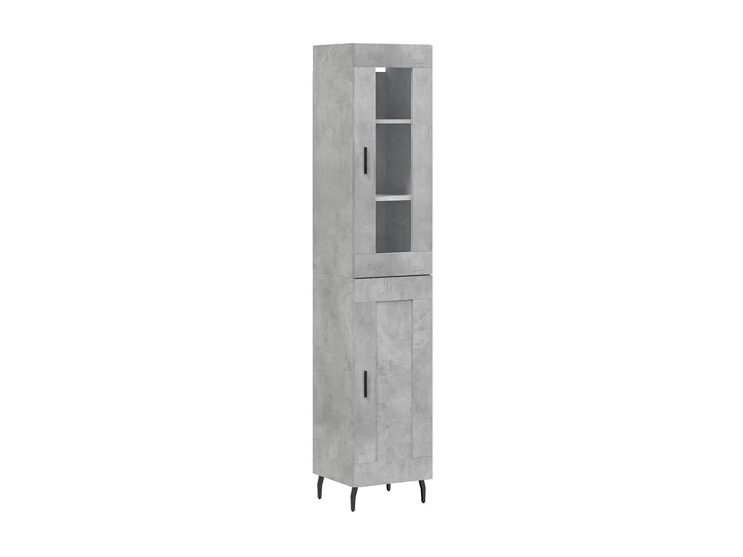 Buffet haut Gris béton 34,5x34x180 cm Bois d'ingénierie QWE95461
