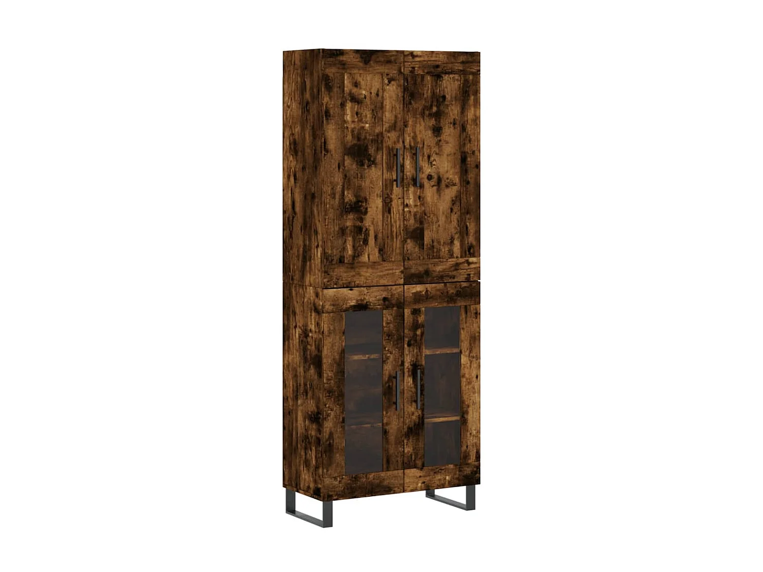 Hoge kast 69,5x34x180 cm bewerkt hout gerookt eikenkleurig NL61118