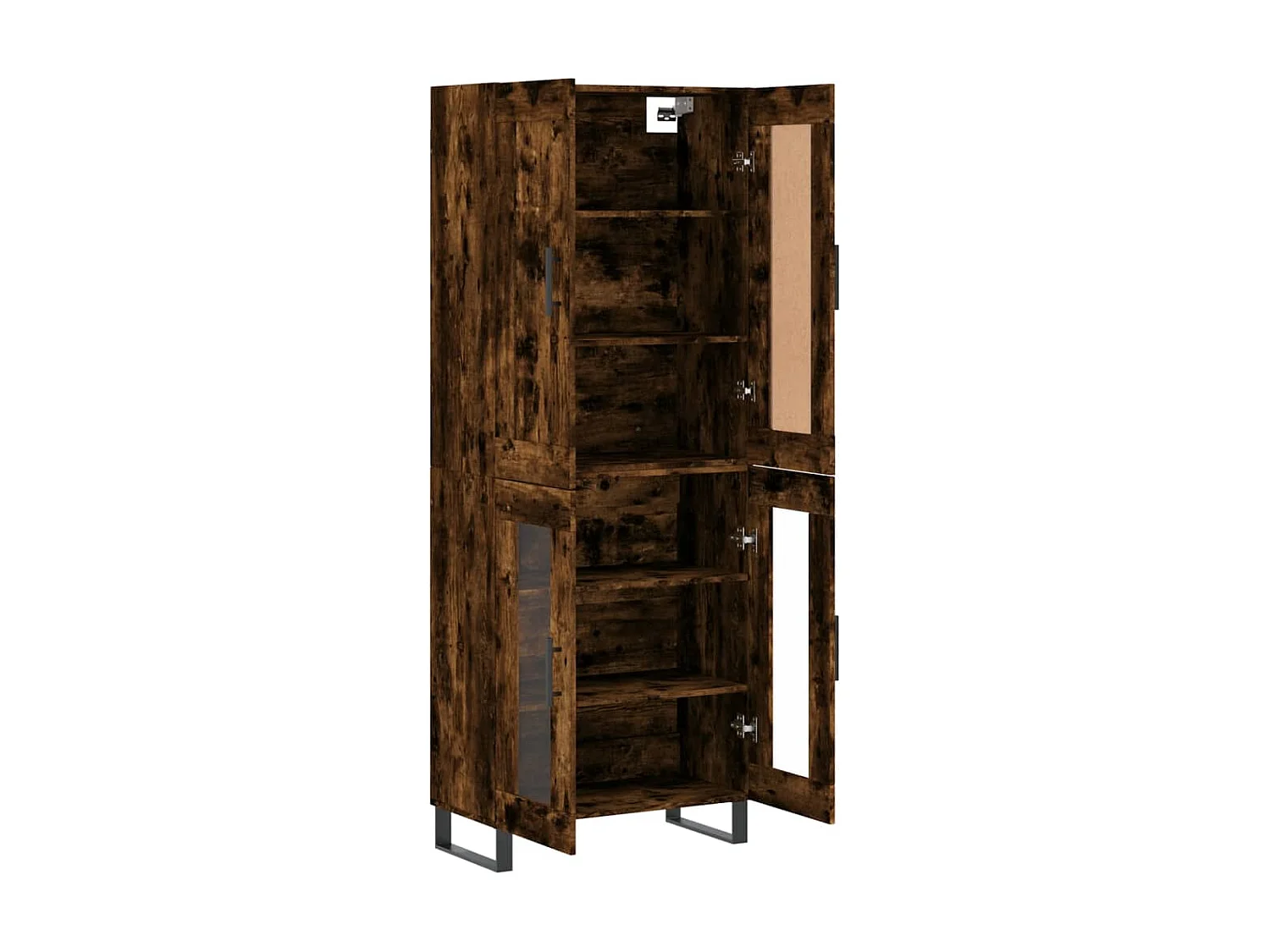 Hoge kast 69,5x34x180 cm bewerkt hout gerookt eikenkleurig NL61118