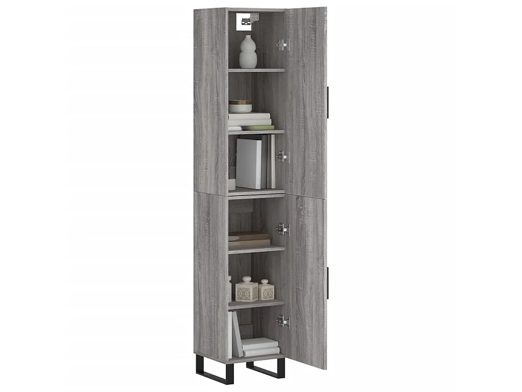 Buffet haut Sonoma gris 34,5x34x180 cm Bois d'ingénierie QWE83389