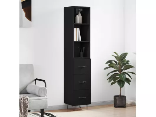 Kauf Unique Highboard,Kommode Schwarz 34,5x34x180 cm Holzwerkstoff -gkd62631