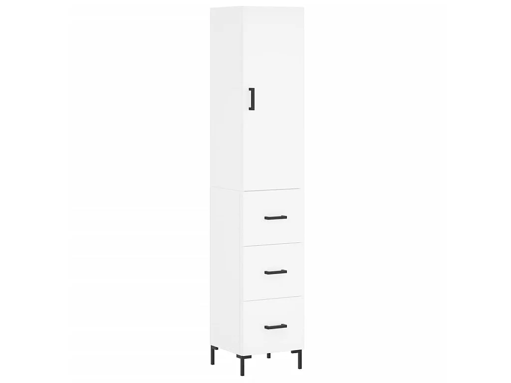 Aparador alto madera contrachapada blanco 34,5x34x180 cm ES73705