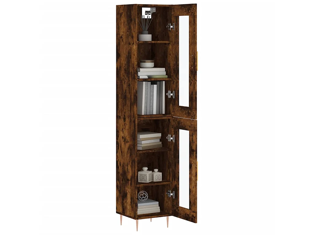 Aparador alto 34,5x34x180cm madeira processada carvalho fumado PT286569