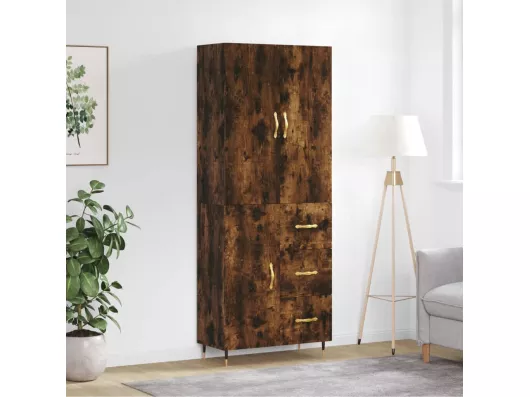 Kauf Unique Highboard,Kommode Räuchereiche 69,5x34x180 cm Holzwerkstoff -gkd639334