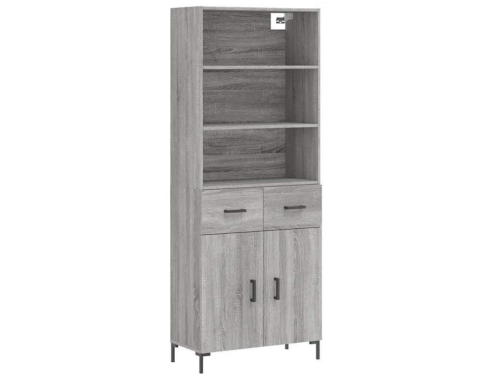Highboard,Kommode Grau Sonoma 69,5x34x180 cm Holzwerkstoff -gkd712507
