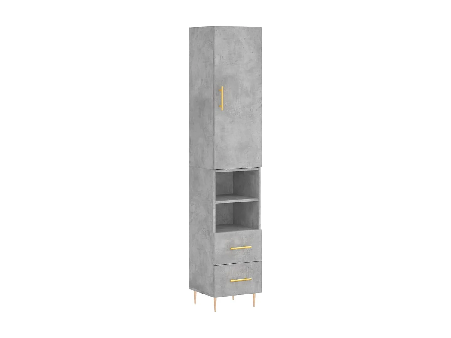 Buffet haut Gris béton 34,5x34x180 cm Bois d'ingénierie QWE68300