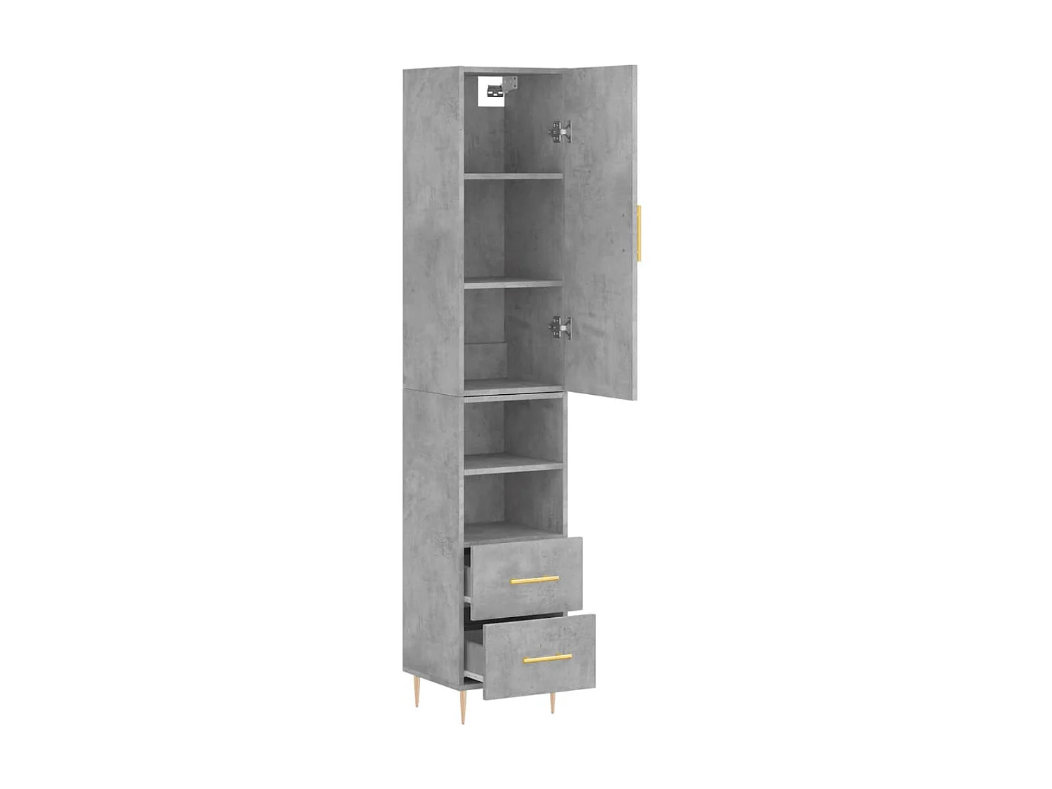 Buffet haut Gris béton 34,5x34x180 cm Bois d'ingénierie QWE68300