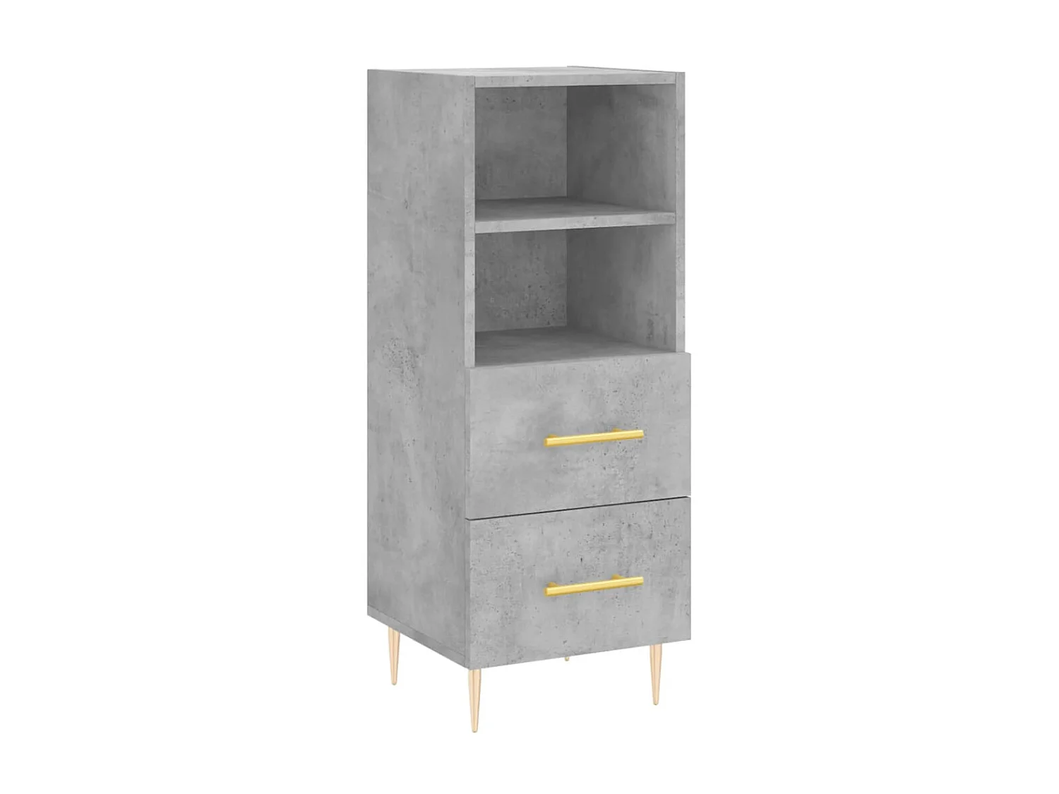 Buffet haut Gris béton 34,5x34x180 cm Bois d'ingénierie QWE68300