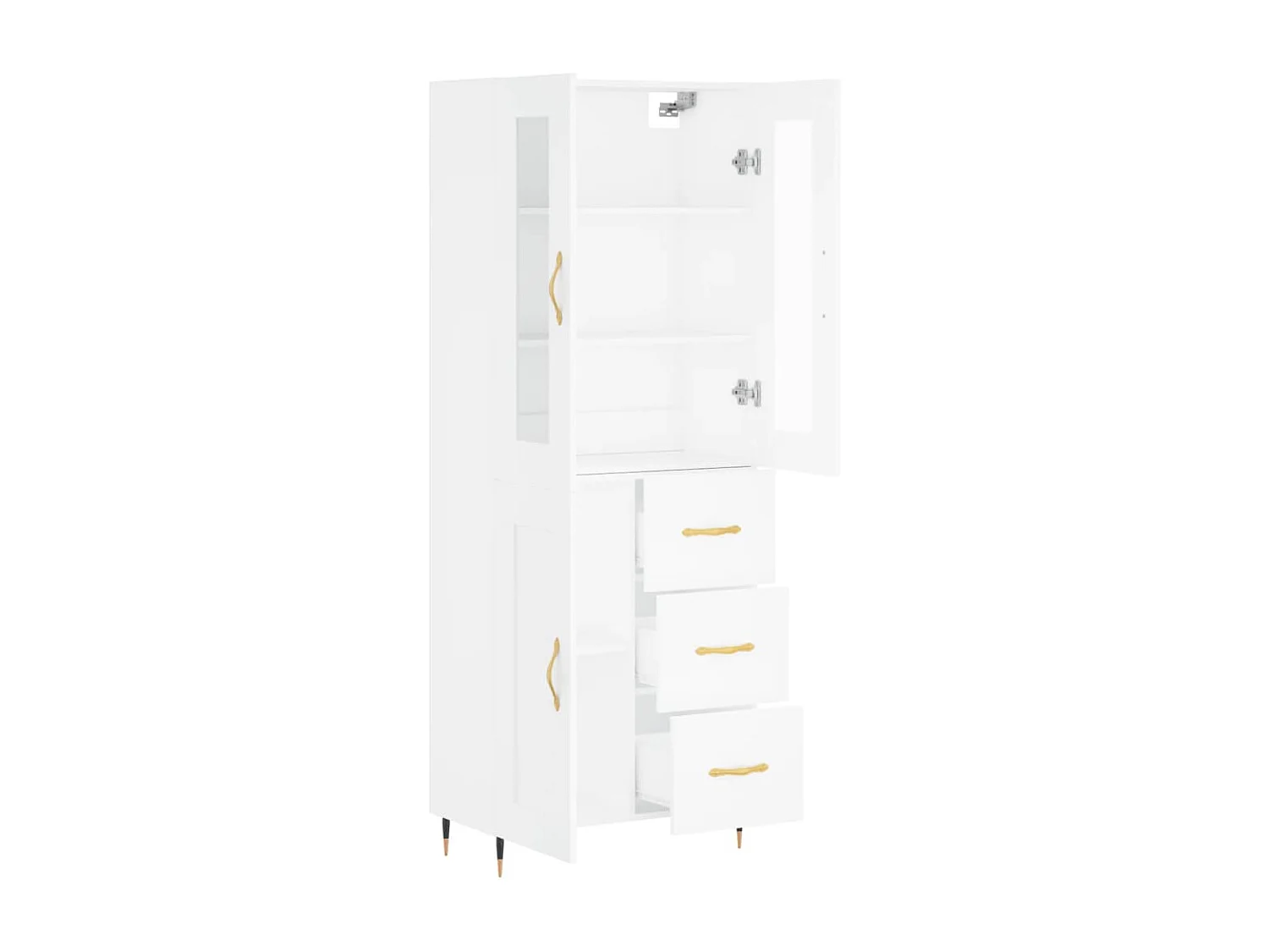 Highboard,Kommode Weiß 69,5x34x180 cm Holzwerkstoff -gkd75273