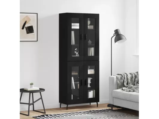 Kauf Unique Highboard,Kommode Schwarz 69,5x34x180 cm Holzwerkstoff -gkd774386