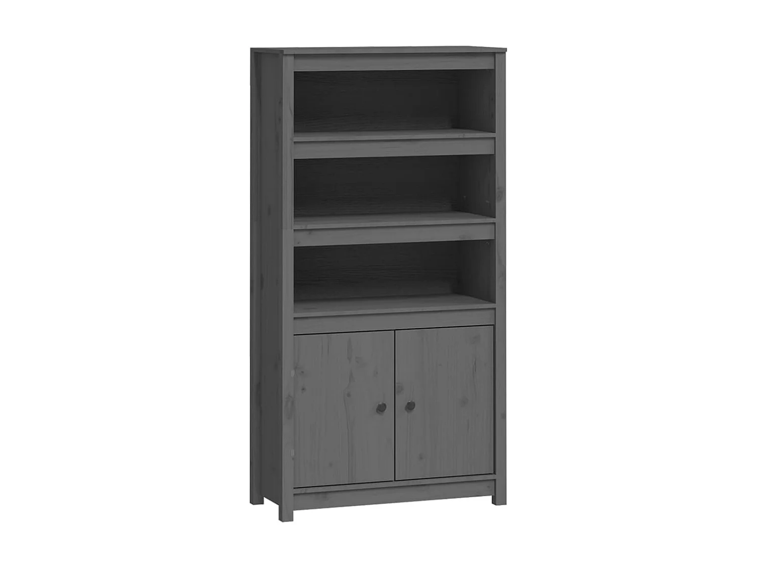 Buffet haut Gris 80x35x154 cm Bois massif de pin EGER64713