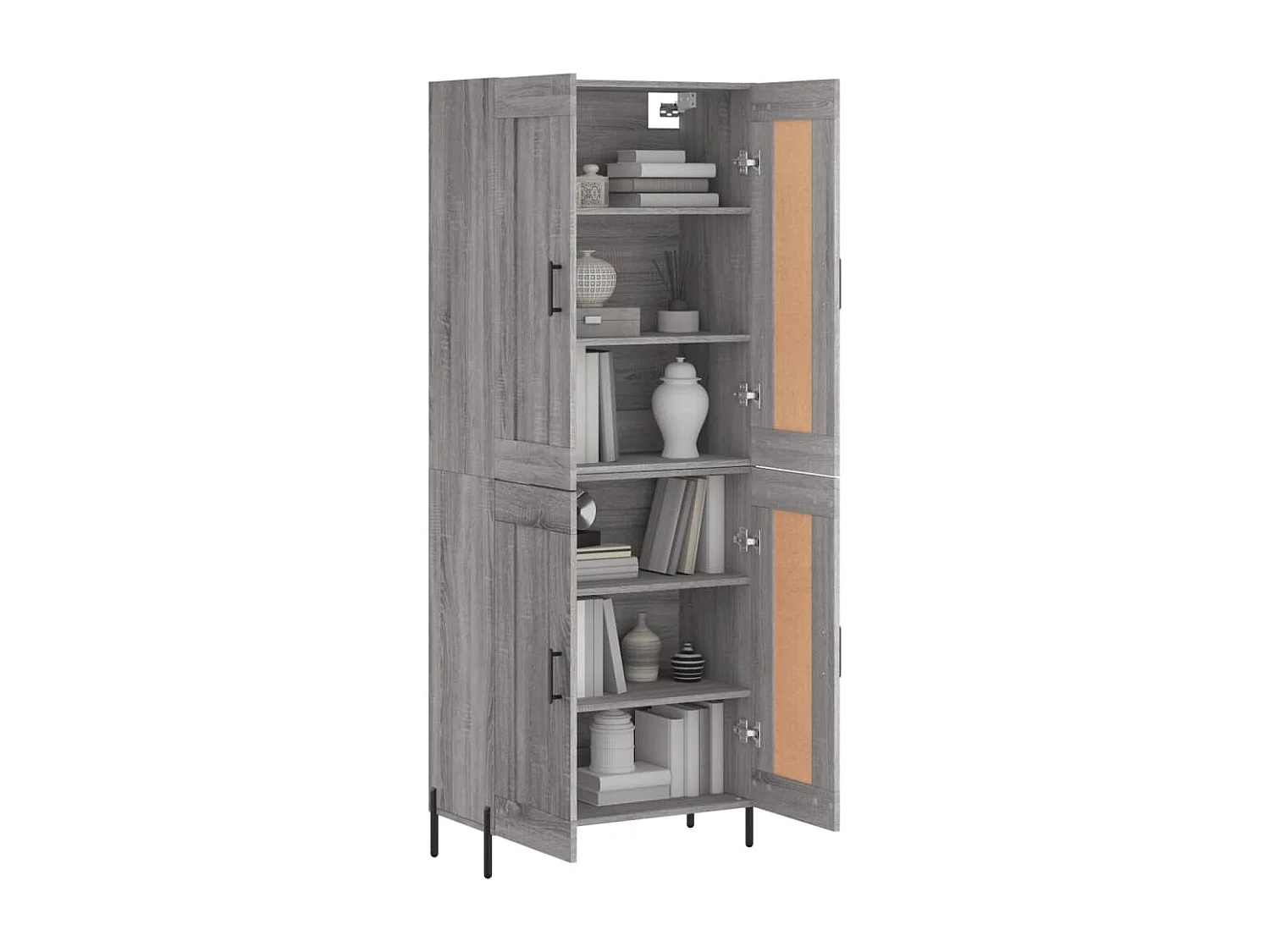 Buffet haut Sonoma gris 69,5x34x180 cm Bois d'ingénierie QWE14990