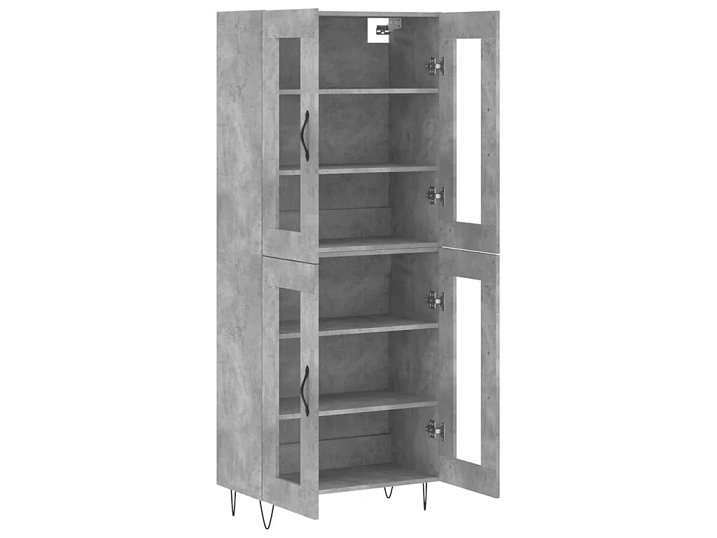 Highboard,Kommode Betongrau 69,5x34x180 cm Holzwerkstoff -gkd942958