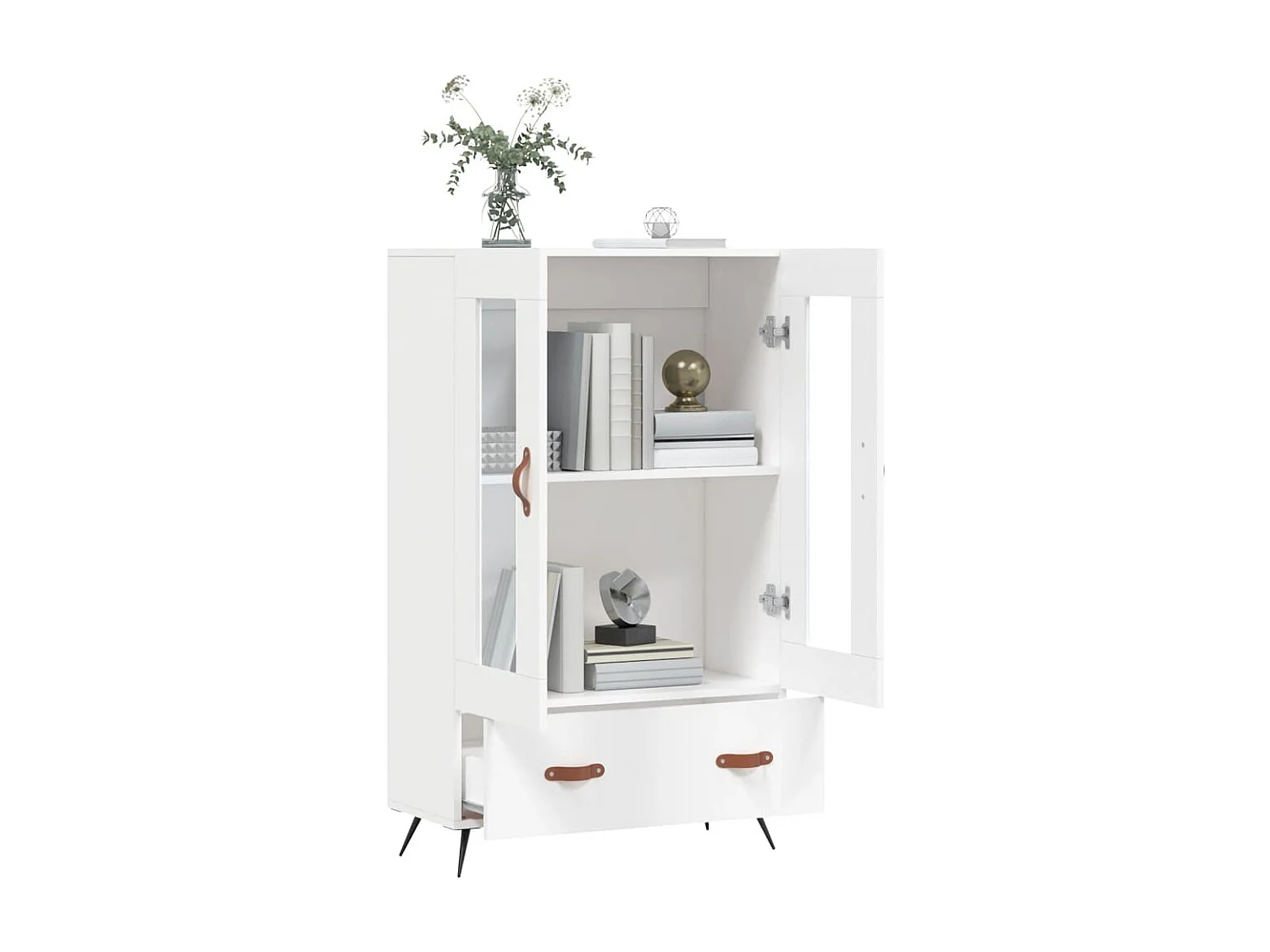 Highboard,Kommode Weiß 69,5x31x115 cm Holzwerkstoff -gkd857571