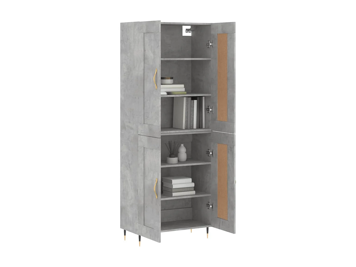 Highboard,Kommode Betongrau 69,5x34x180 cm Holzwerkstoff -gkd973604