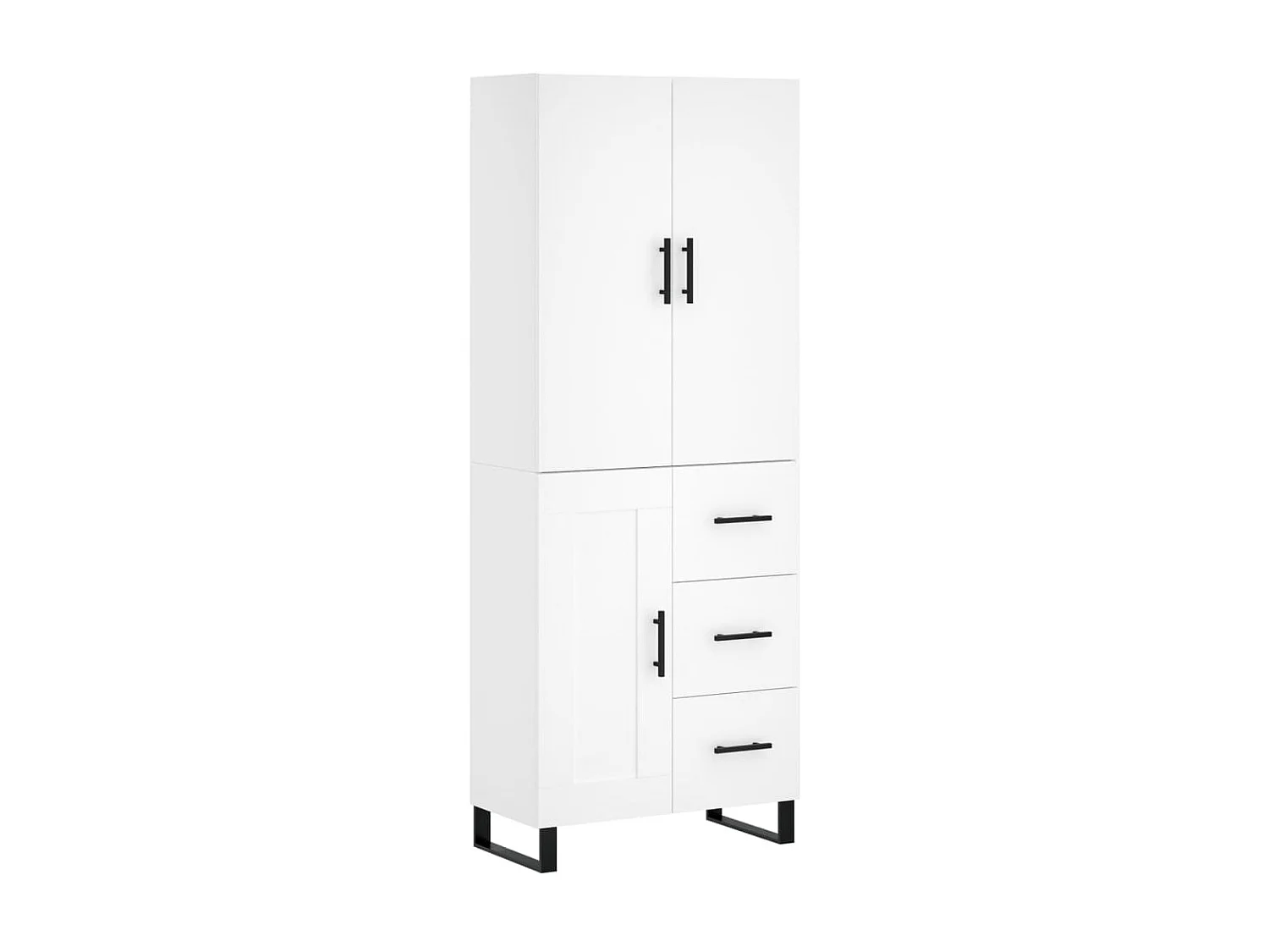 Aparador alto madera contrachapada blanco 69,5x34x180 cm ES52896