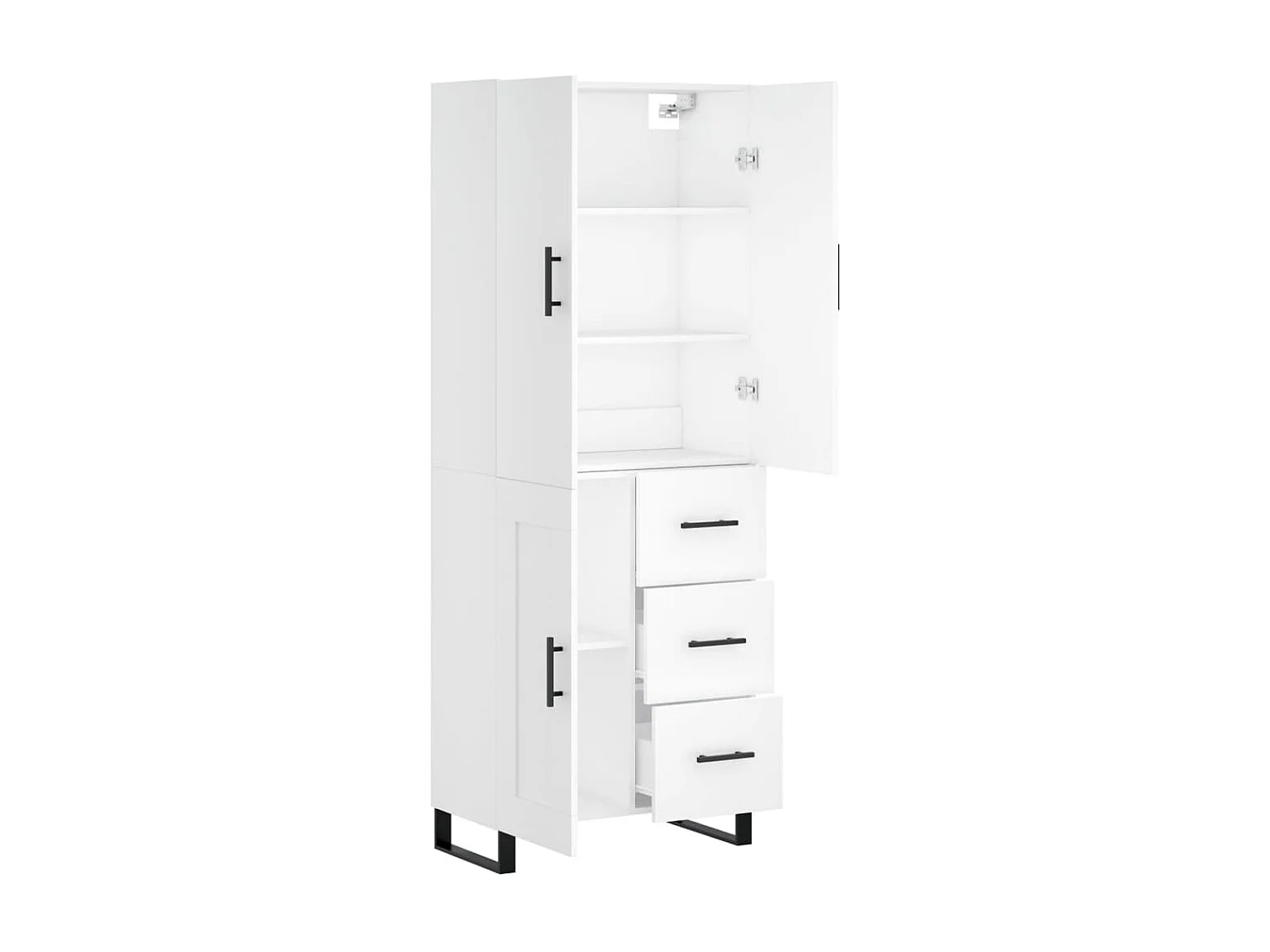 Aparador alto madera contrachapada blanco 69,5x34x180 cm ES52896