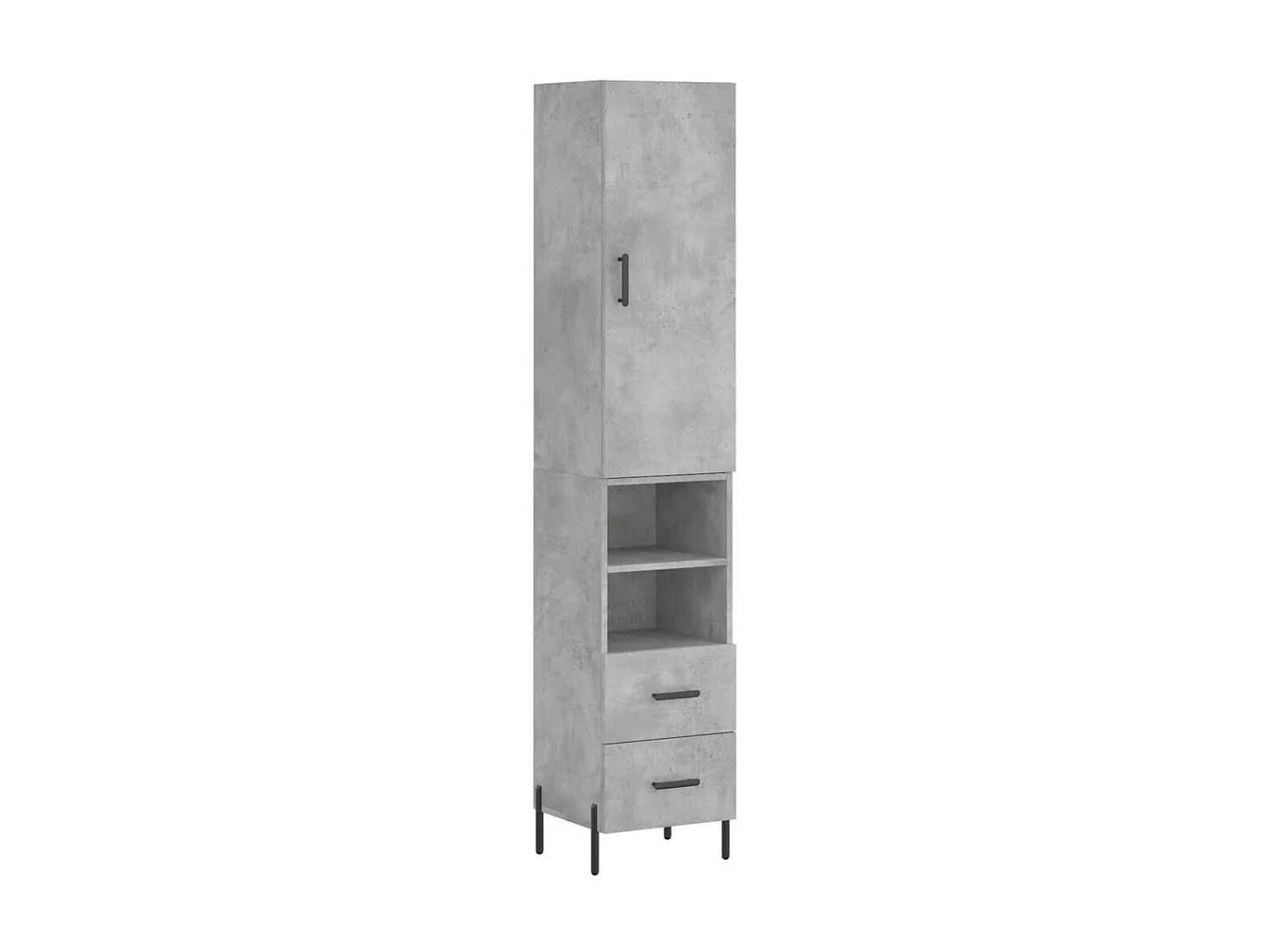 Buffet haut Gris béton 34,5x34x180 cm Bois d'ingénierie QWE58991
