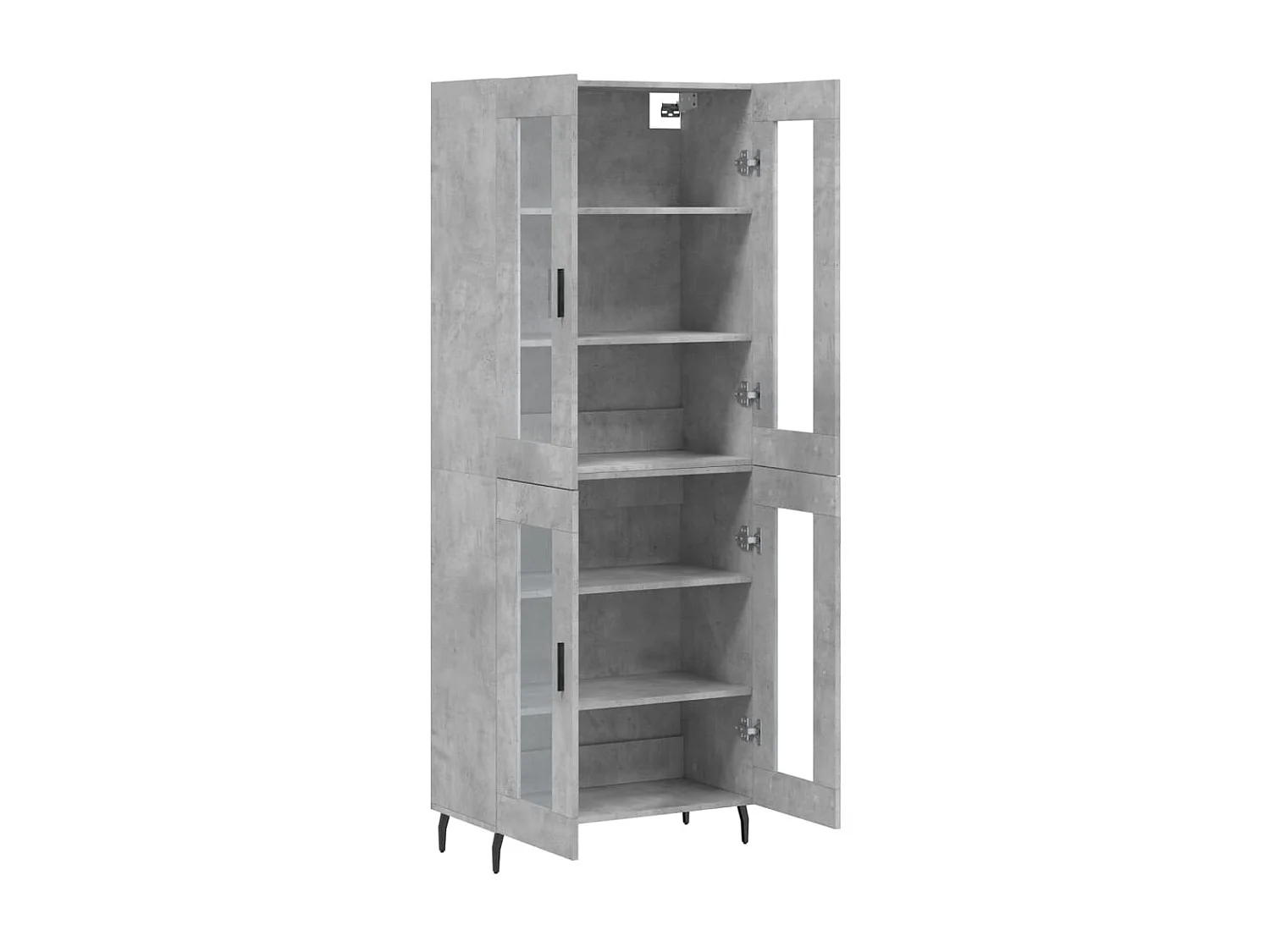 Buffet haut Gris béton 69,5x34x180 cm Bois d'ingénierie QWE56748