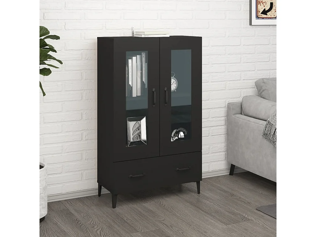 Highboard,Kommode Schwarz 70x31x115 cm Holzwerkstoff -gkd115950