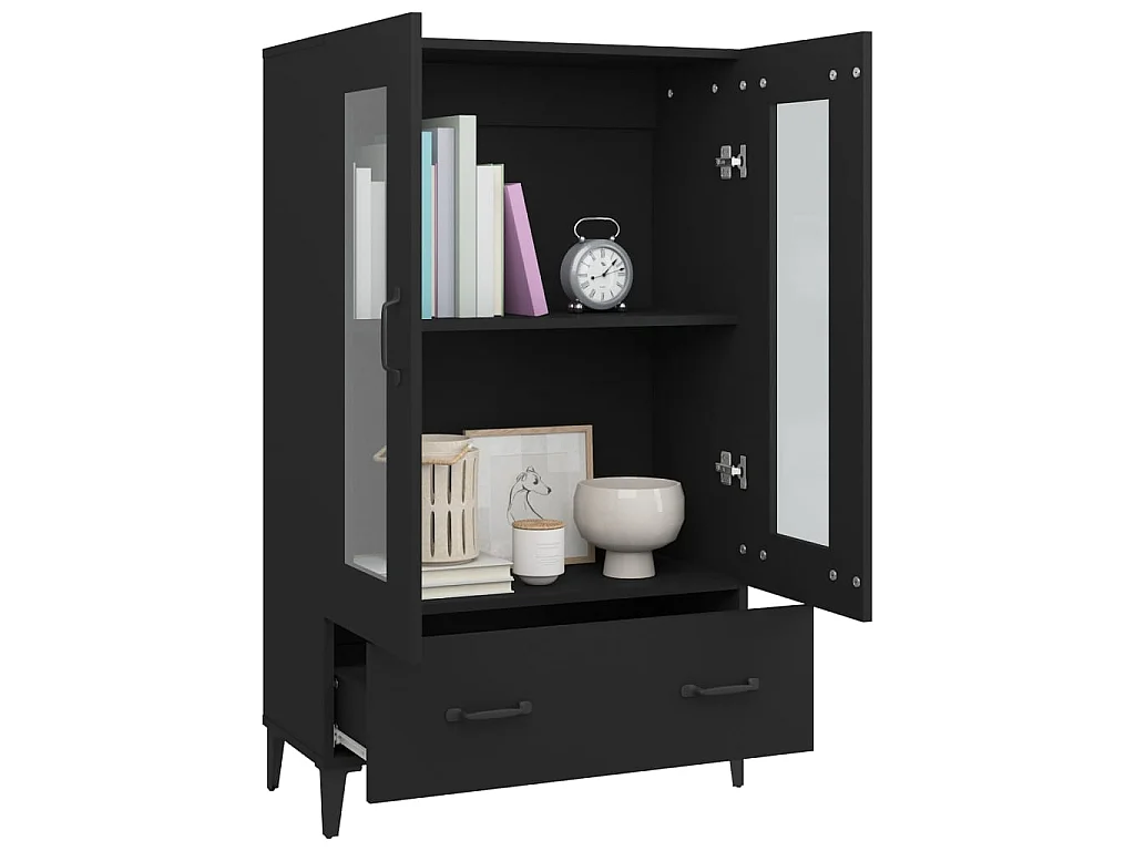 Highboard,Kommode Schwarz 70x31x115 cm Holzwerkstoff -gkd115950