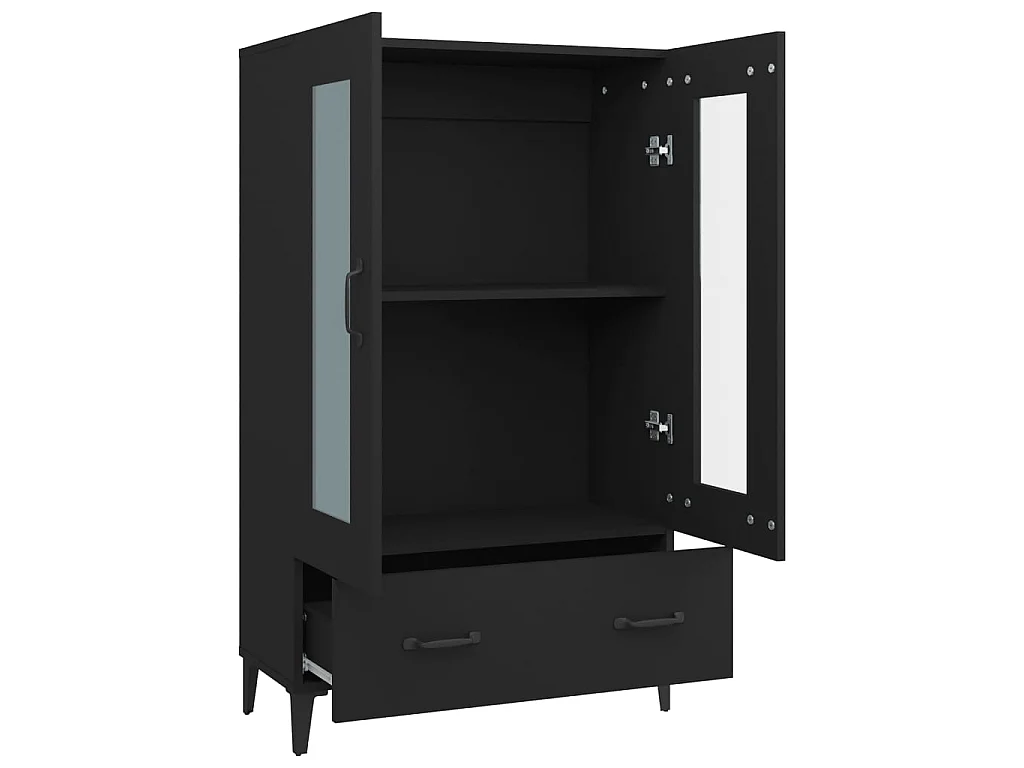 Highboard,Kommode Schwarz 70x31x115 cm Holzwerkstoff -gkd115950