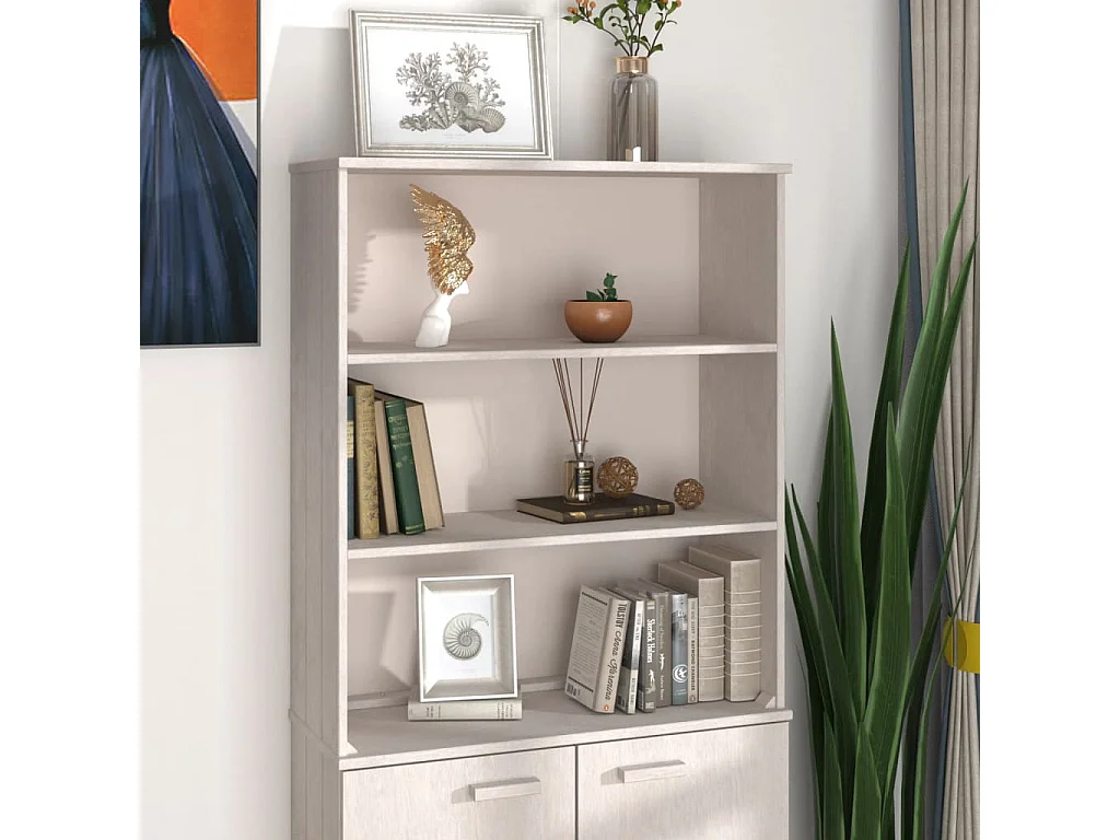 Dessus de buffet HAMAR Blanc 85x35x100 cm Bois de pin massif EGER77213 BonneVie Meuble